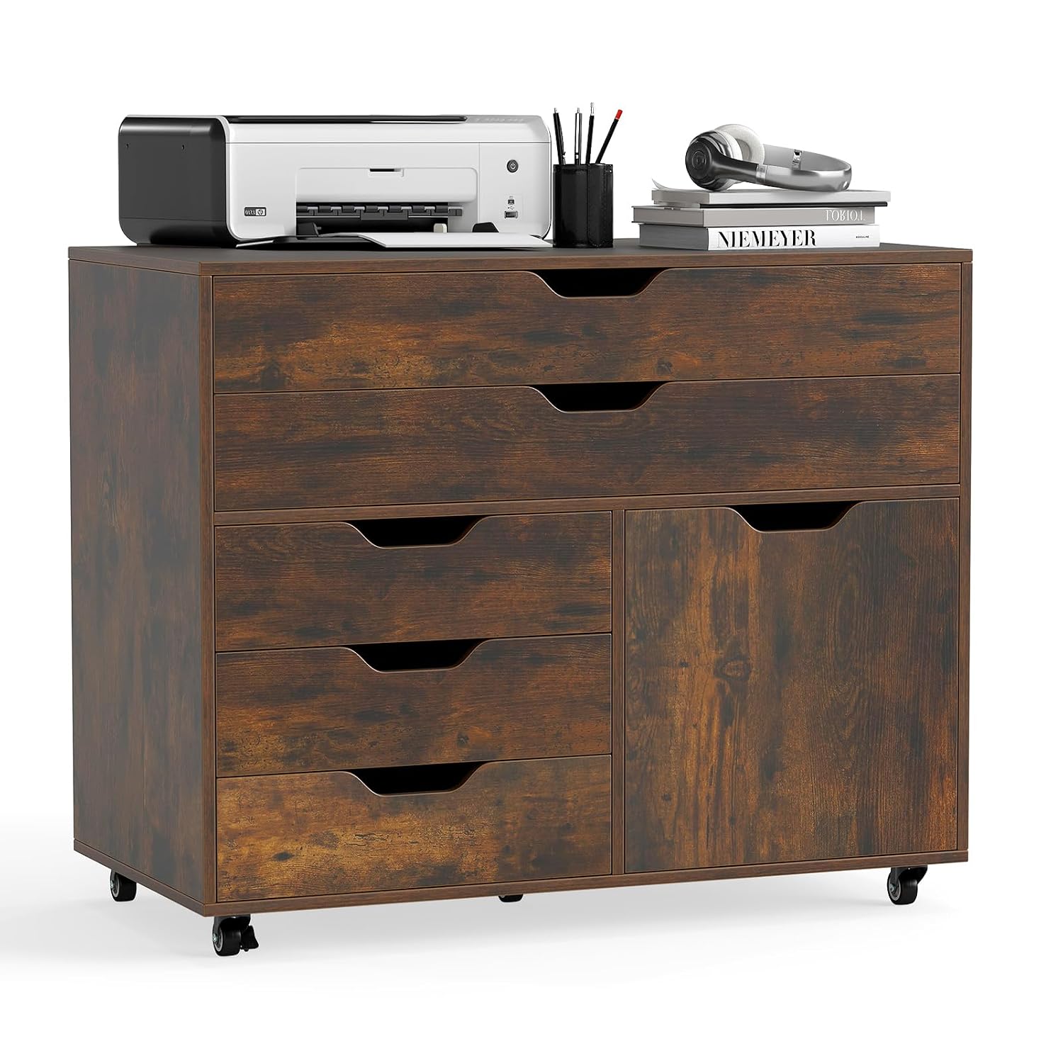 File Cabinet Lateral - خزانة ملفات جانبية متحركة بـ 5